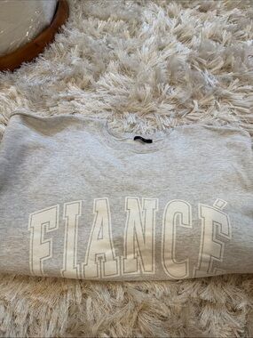 The Bar 'FIANCÉ' Graphic Sweatshirt